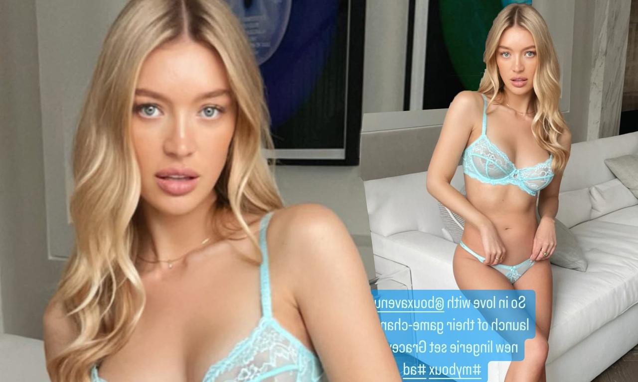 Roxy Horner leaves very little to the imagination in sheer baby blue  lingerie | Daily Mail Online